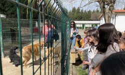 İlkokul öğrencilerinden Tepebaşı Belediyesi Doğal Yaşam Merkezi'nde bulunan can dostlara mama desteği 