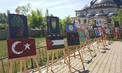 Solhan'da Dilektepe Ortaokulunda yıl sonu sanat sergisi düzenlendi