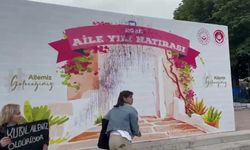 Halkevci Kadınlar, Güvenpark'a yerleştirilen "Aile Yılı Hatırası" panosuna mor boya fırlattı