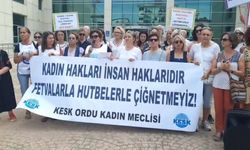 KESK Ordu  Kadın Meclisi üyelerinden Diyanet'in ''miras'' hutbesine tepki