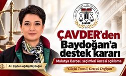 Malatya Çağdaş Avukatlar Derneği’nden Çiğdem Ağdağ Baydoğan’a destek kararı