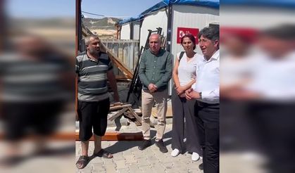 DEM Partili Ali Bozan'dan Adıyaman'da konteyner kent ziyareti: "Depremzedeleri konteyner kentten çıkarmak istiyorlar"