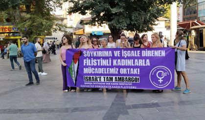 Gaziantep'te kadınlar Filistin için sokağa çıktı: "İsrail'e tam ambargo ilan edilsin"