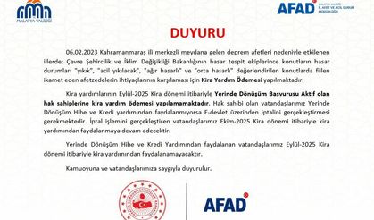 Yerinde dönüşüm başvurusu yapan depremzedelere kira yardımı ödemesi durdurulacak