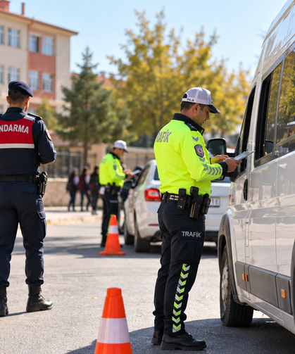Malatya'da Okul Çevreleri ve Servislere Sıkı Denetim: 58 Servis Aracına Ceza Kesildi
