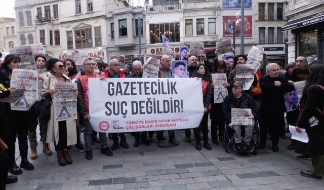 Basın emekçileri Tünel'de açıklama yaptı: "Gazetecilik suç değildir"