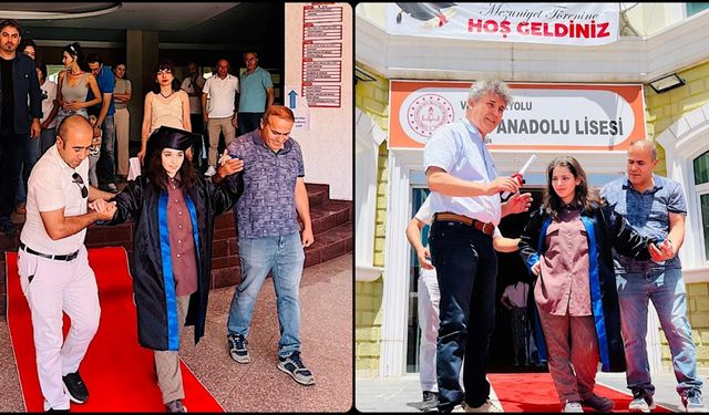Van'da okulda başlatılan kampanyayla tedavisi yapılan serebral palsili öğrenci, mezuniyet heyecanı yaşadı