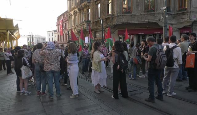 Tünel'de Filistin'e destek eylemi: İsrail’e tam ambargo ilan edilmeli