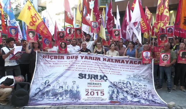 Suruç Katliamında yaşamını yitirenler katliamın 10'uncu yılında İzmir’de anıldı