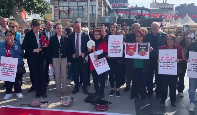 CHP’li kadınlardan yurdun dört bir tarafında “boş tencere" eylemi
