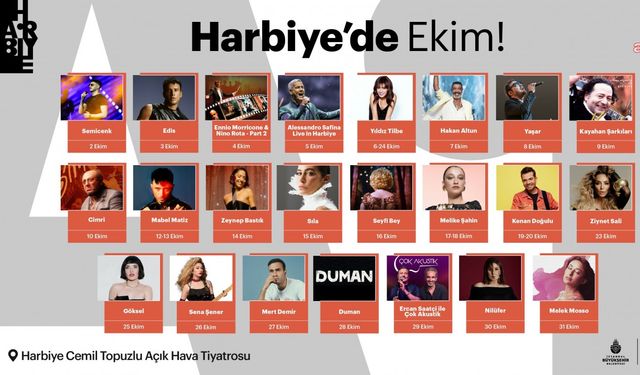 Harbiye Açık Hava’da ekim boyunca müzik ve eğlence dolu program