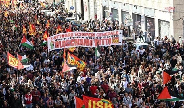 İtalya’da genel grev: 2 milyon kişi Sumud Filosu saldırısını protesto etti