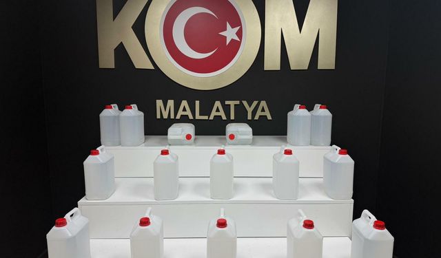 Yılbaşı öncesi Malatya’da 76 litre etil alkol ele geçirildi