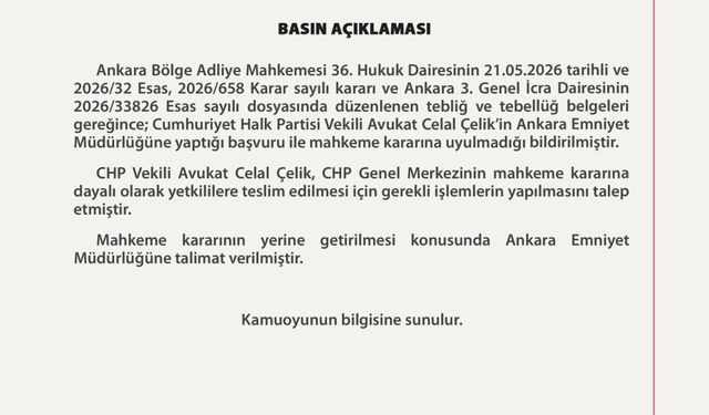 Ankara Valiliği’nden Son Dakika CHP Talimatı: "Emniyet Harekete Geçsin, Kararı Uygulayın!"