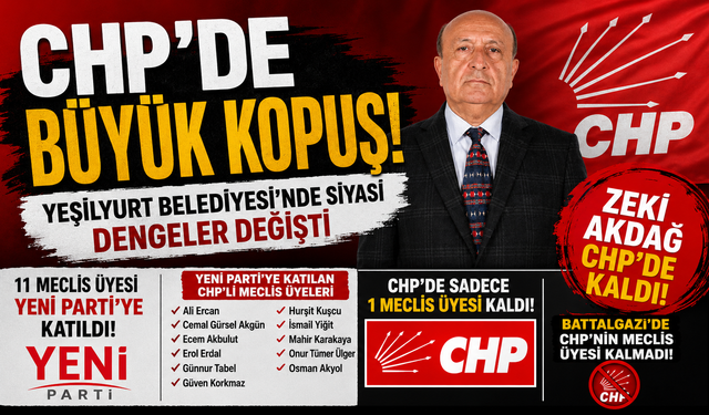 CHP'de Yeşilyurt'ta Büyük Kopuş! 11 Meclis Üyesi YENİ Parti'ye Katıldı, CHP Tek Üyeyle Kaldı