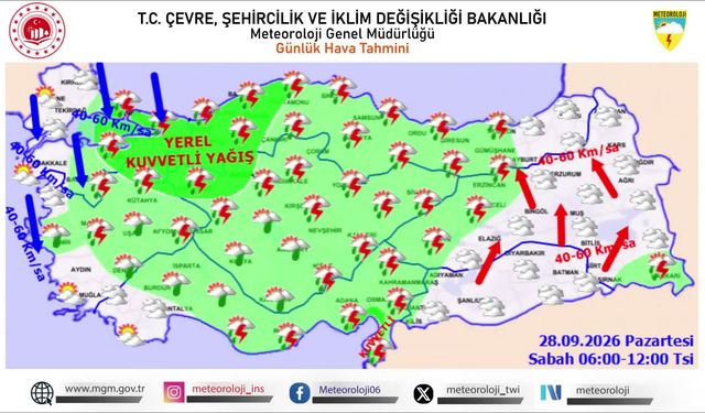 Meteoroloji’den Çok Sayıda İle Sıcaklık ve Şiddetli Yağış Uyarısı