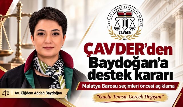 Malatya Çağdaş Avukatlar Derneği’nden Çiğdem Ağdağ Baydoğan’a destek kararı