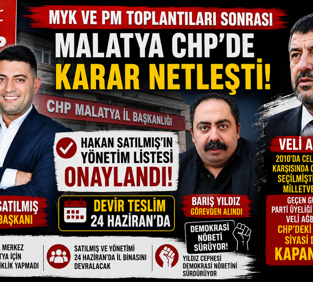CHP Malatya’da Karar Netleşti: Hakan Satılmış’ın Listesi Onaylandı, Devir Teslim 24 Haziran’da