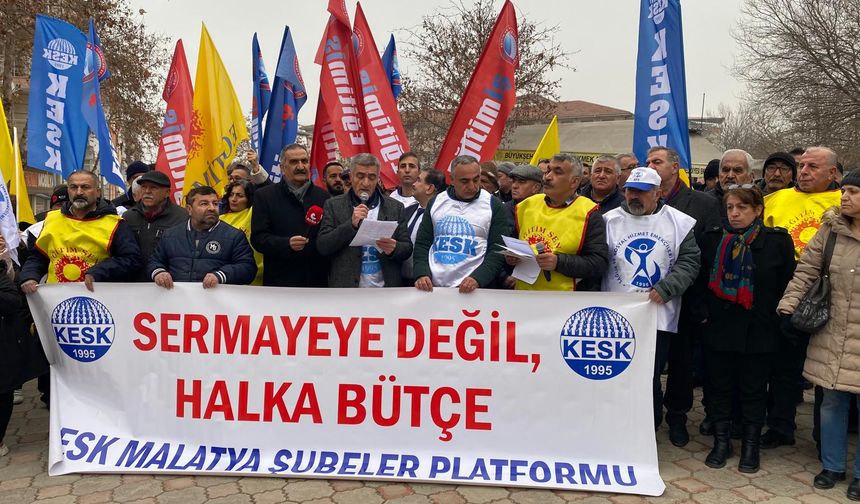 KESK Malatya’da ses yükseltti: "İktidarın ekonomik programına karşı kamu emekçileri olarak itiraz ediyoruz"