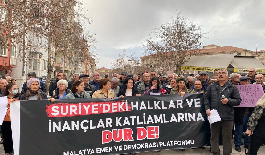 Suriye'de Alevilere yönelik gerçekleşen saldırılar Malatya'da protesto edildi