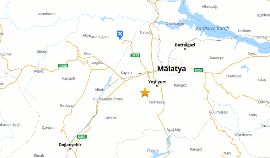 Malatya'nın Yeşilyurt İlçesinde 3.5 Büyüklüğünde Deprem