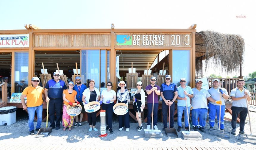 Fethiye Belediyesi'nden Çevre Halk Plajı'nda farkındalık etkinliği
