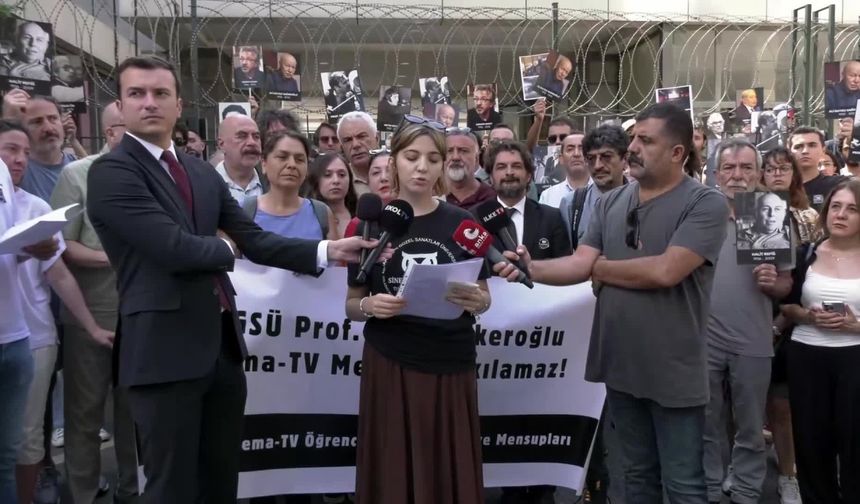 Öğrenciler, mezunlar, sanatçılar ve siyasetçiler tarihi merkezin önünde buluştu... MSGSÜ Sinema-TV Merkezi’nin yıkımına tepki: “Türk sinemasının belleğini yok ettirmeyeceğiz”