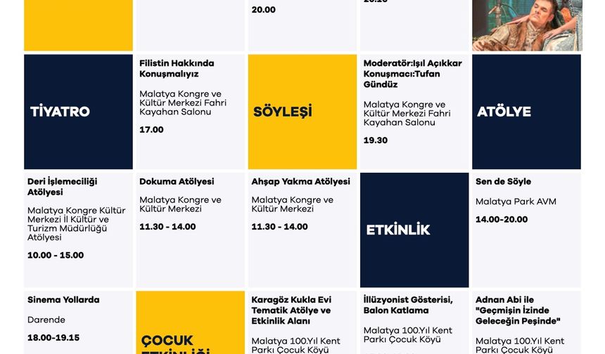 Malatya Kültür Yolu Festivali üçüncü gününde sanatseverleri buluşturacak