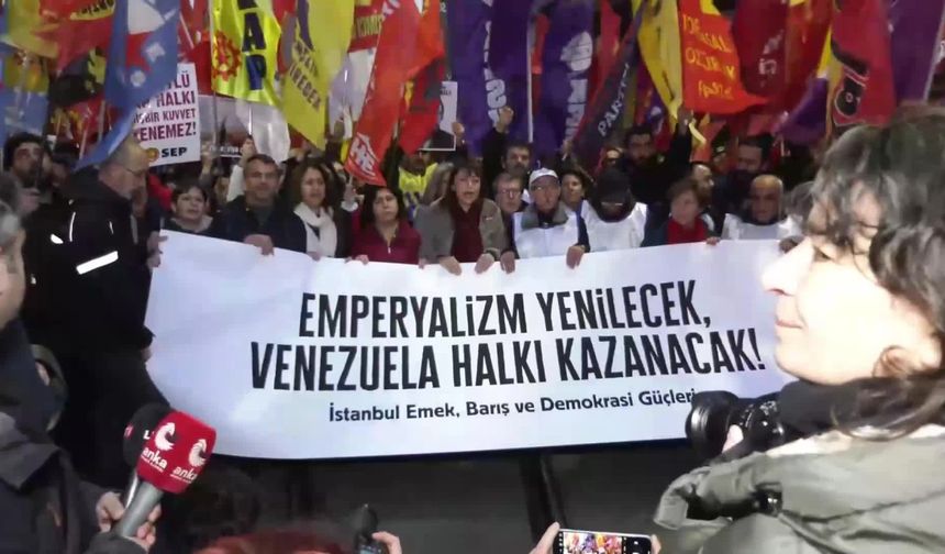 Emek ve Demokrasi Güçleri Taksim’de ABD’nin Venezuela Saldırısını Protesto Etti
