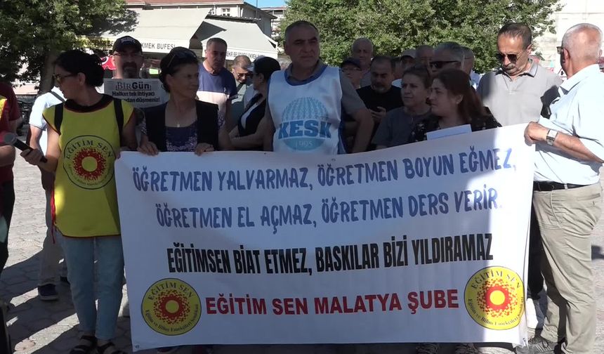 Ankara'da öğretmene ters kelepçe Malatya'yı ayağa kaldırdı: "Bu hukuksuzluğu asla kabul etmiyoruz!"