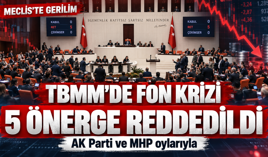 TBMM'de fon krizi önergelerine AK Parti ve MHP engeli: Muhalefetin 5 önergesi reddedildi