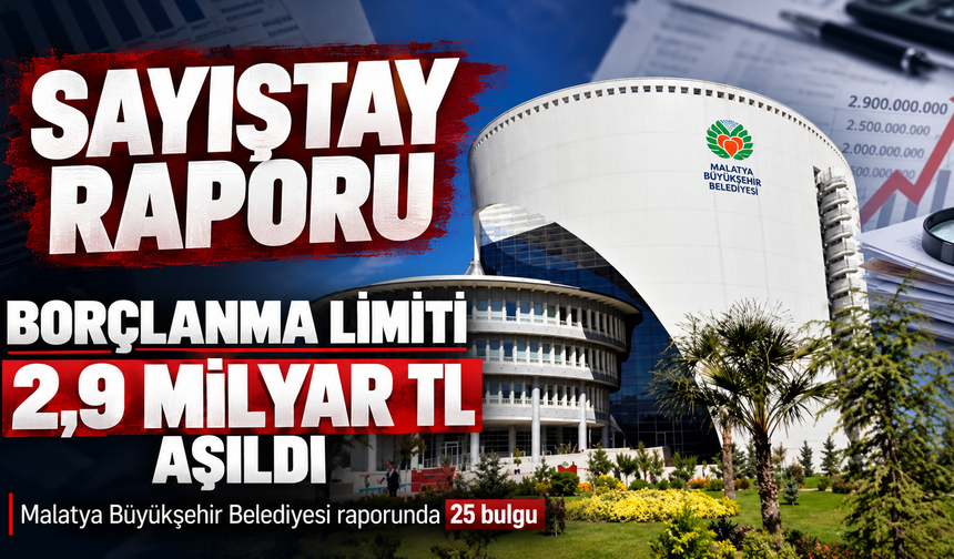 Sayıştay’ın Malatya Büyükşehir Belediyesi raporu: Borçlanma limiti 2,9 milyar lira aşıldı