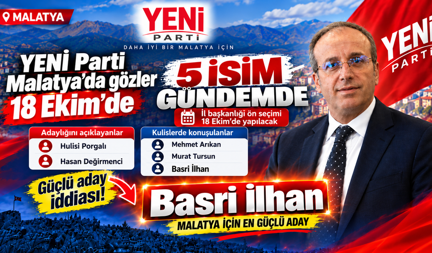 YENİ Parti Malatya’da gözler 18 Ekim’de: İl başkanlığı için 5 isim gündemde