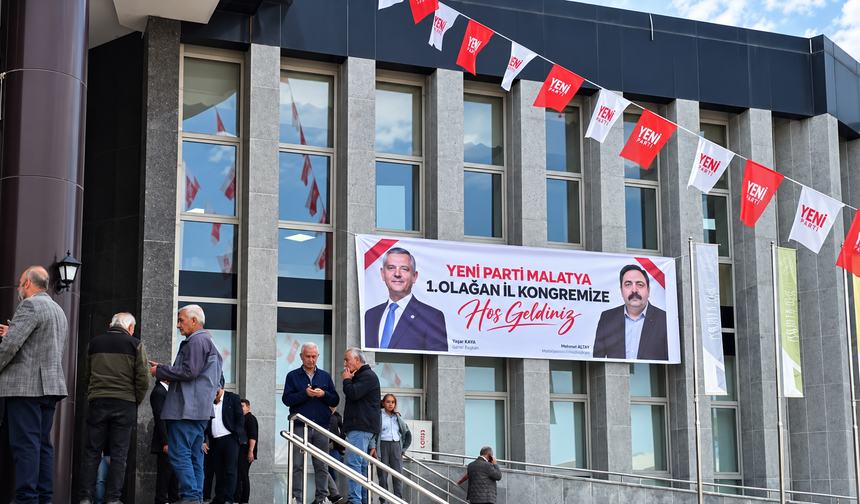 YENİ Parti Malatya 1. Olağan İl Kongresi gerçekleştiriliyor: Basri İlhan tek aday, 56 kişilik yönetim listesi belli oldu