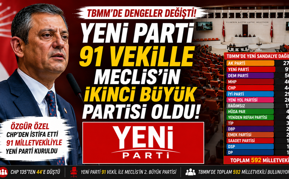 TBMM'de Dengeler Değişiyor! YENİ Parti 91 Milletvekiliyle Meclis'in İkinci Büyük Partisi Oldu