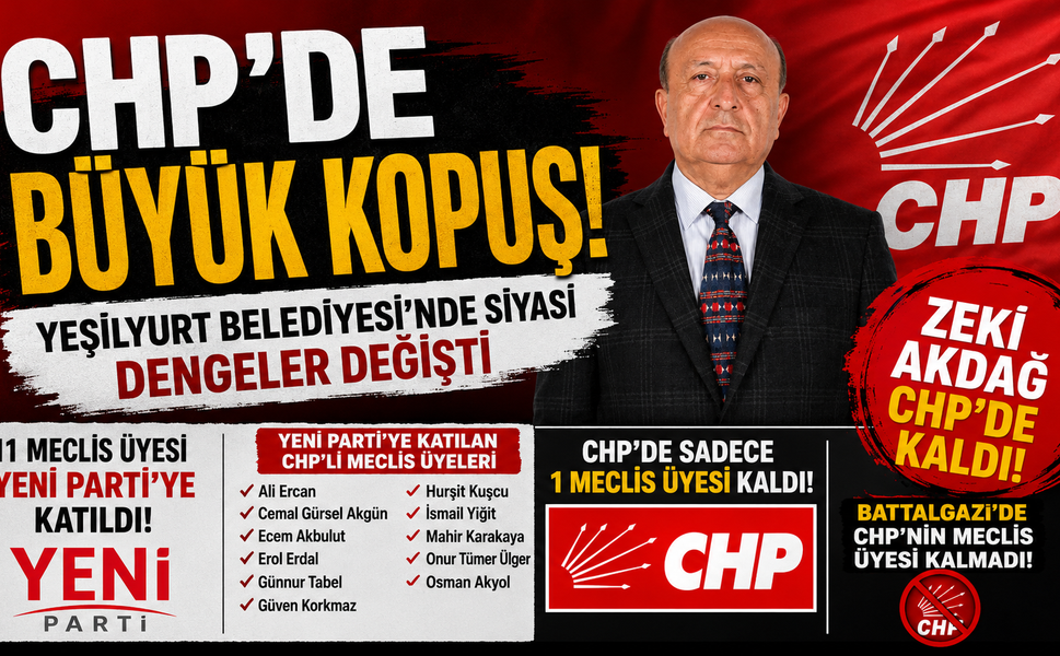 CHP'de Yeşilyurt'ta Büyük Kopuş! 11 Meclis Üyesi YENİ Parti'ye Katıldı, CHP Tek Üyeyle Kaldı
