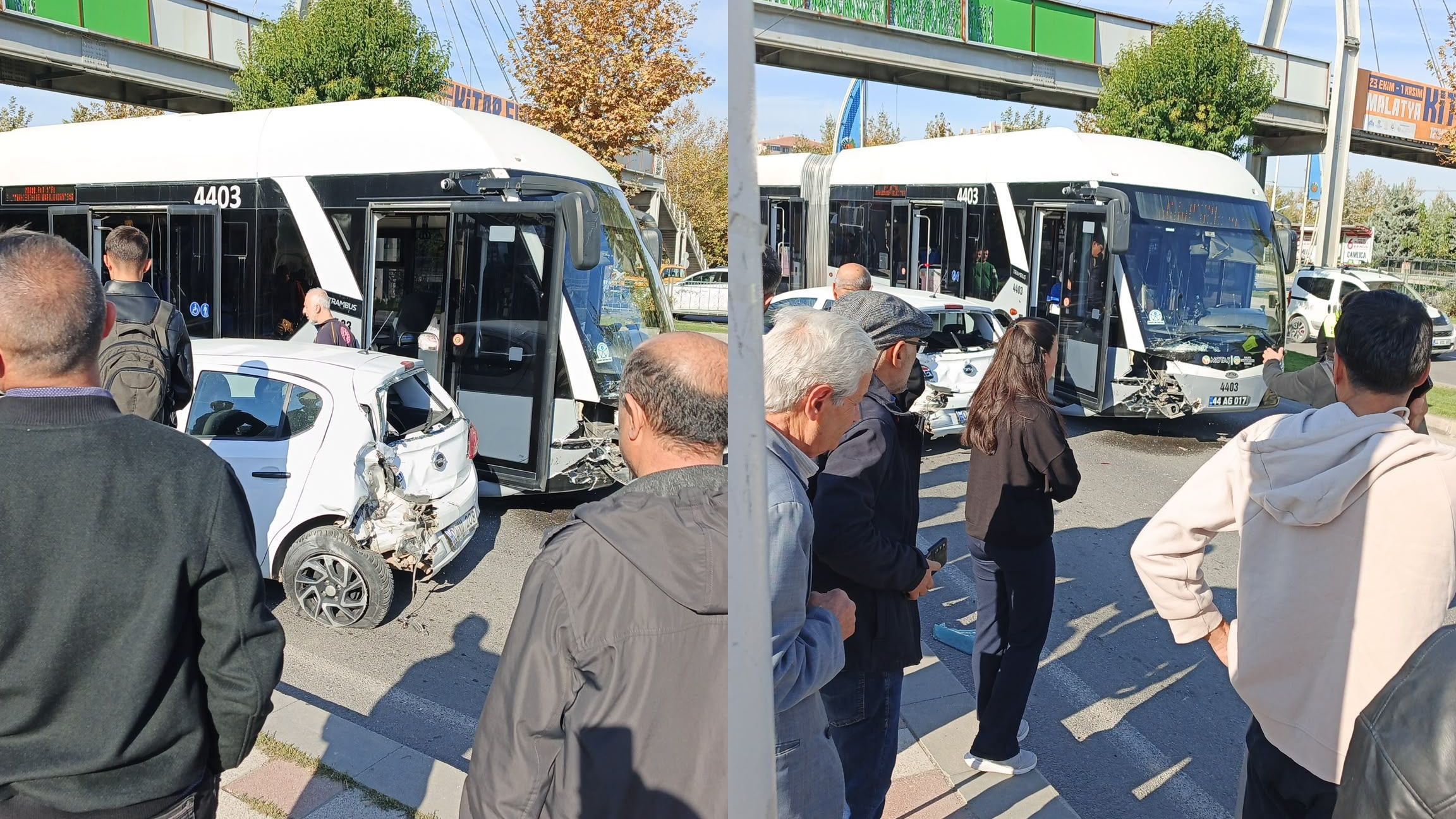 Malatya Çevreyolunda Trambüs ile Otomobil Çarpıştı: 5 Yaralı